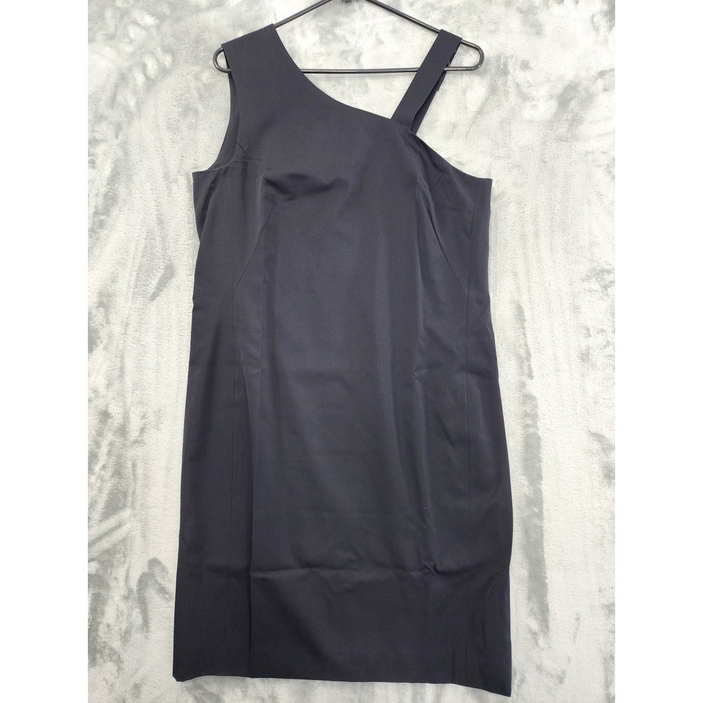 Pauw Amsterdam Dress Women 4 US 12 Black Wool One Shoulder Strap Sheath Cocktail